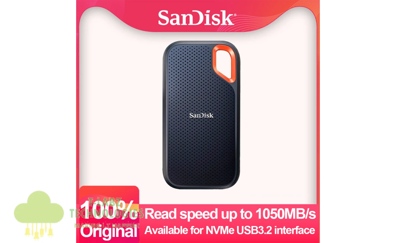 SanDisk 1TB Extreme Portable SSD - USB-C, USB 3.2 Gen 2