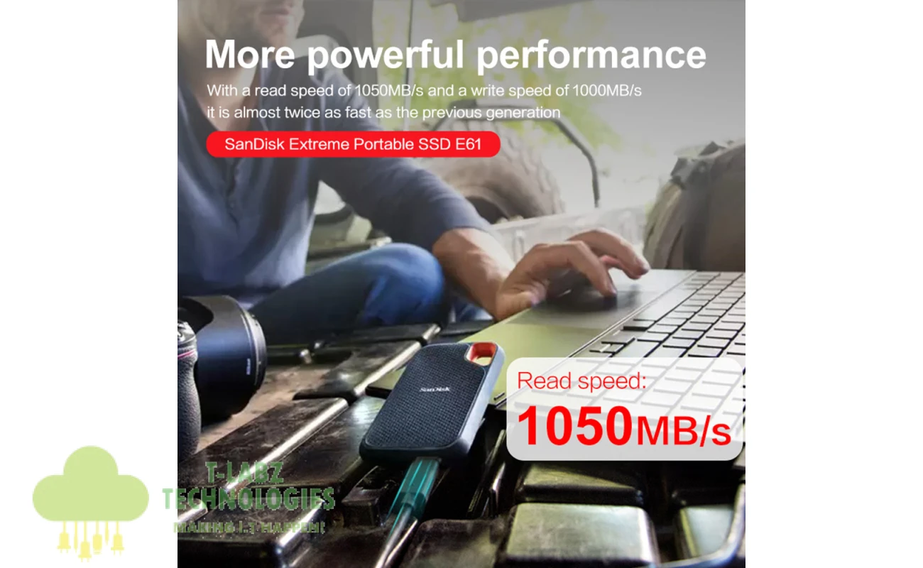 SanDisk 1TB Extreme Portable SSD - USB-C, USB 3.2 Gen 2 2