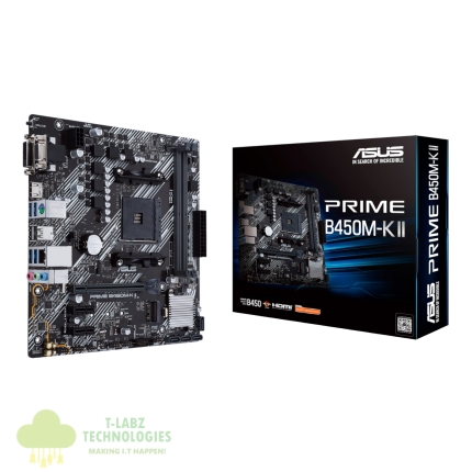 ASUS PRIME B450M-K II mATX Motherboard - AM4, DDR4, HDMI, M.2, USB3.2