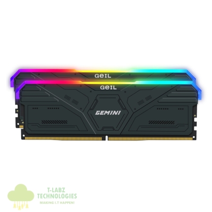 Geil Gemini RGB 32GB KIT(2X16GB) 6000MHz DDR5 Desktop Gaming Memory - Grey