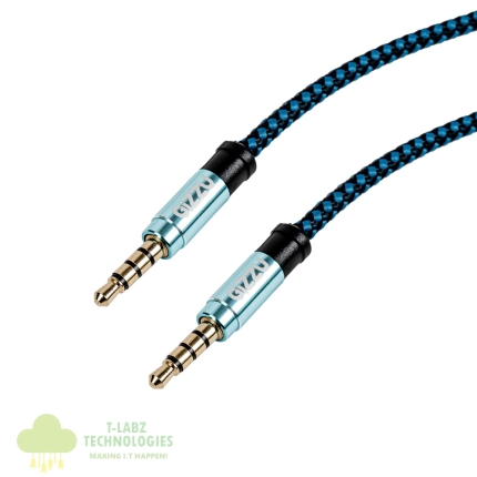 Gizzu 3.5mm AUX Cable 1.5m - Black/Blue