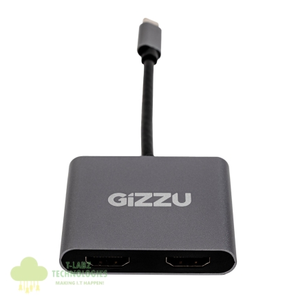 Gizzu 4-in-1 Type-C to Dual HDMI Hub