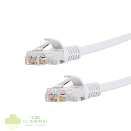 Gizzu Cat6 UTP Fly Lead Ethernet Network Cable 1m – White