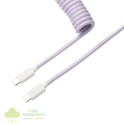 Keychron Coiled Aviator Cable - Light Purple/Straight
