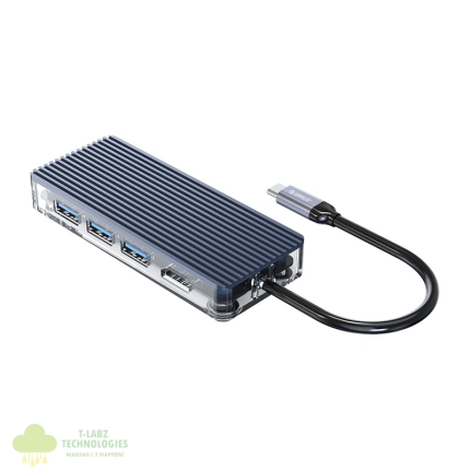ORICO 6 Port Type-C Transparent Hub - Grey