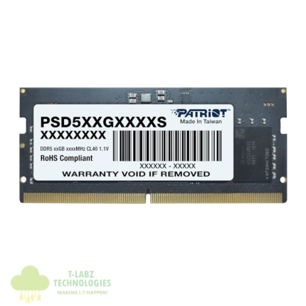 Patriot Signature Line DDR5 16GB 4800MHz Single Rank SODIMM Notebook Memory