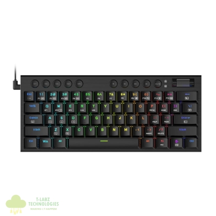 REDRAGON Horus Mini 61Key Red Switch RGB Low Profile Gaming Mechanical Keyboard - Black