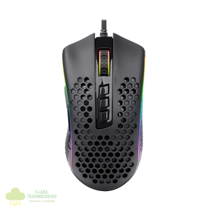 REDRAGON STORM 12400DPI 7 Buttons|Ergonomic Design|P3327 Optical Sensor|Lightweight Body|RGB Backlit gaming Mouse - Black