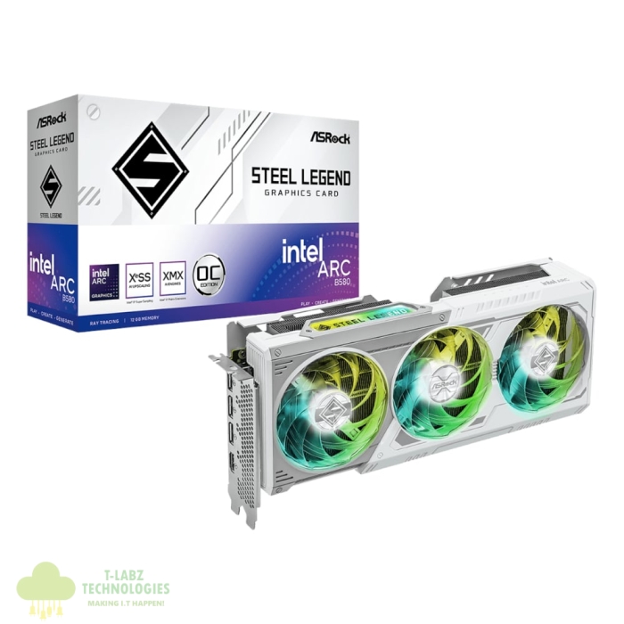 ASRock Intel Arc B580 Steel Legend OC 12GB GDDR6 192-BIT Graphics Card - Image 1