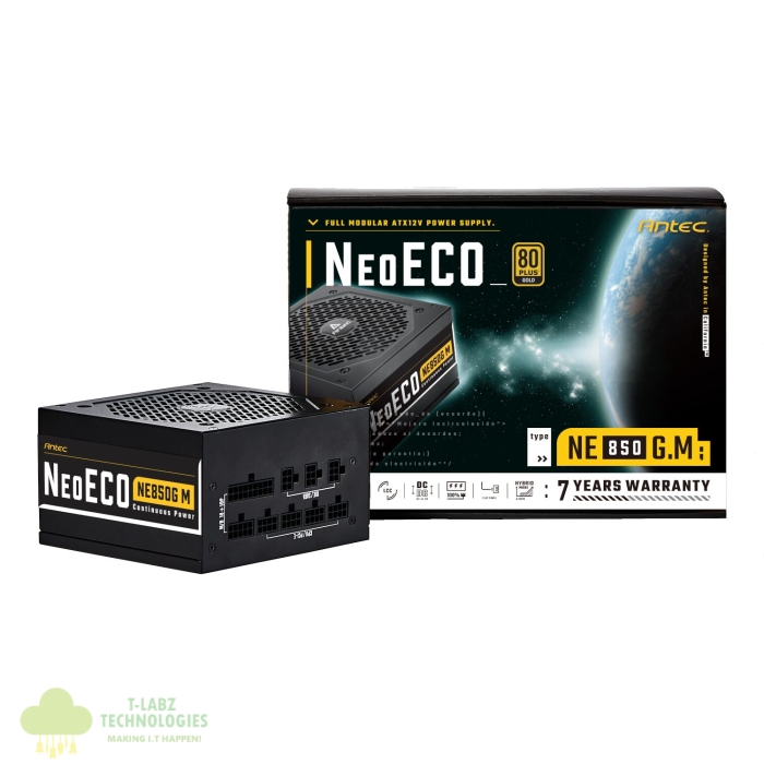 Antec NeoECO Gold Modular 850W Power Supply Unit (80 PLUS® Gold, PCIe 5.0 Ready, Full Modular) - Image 1