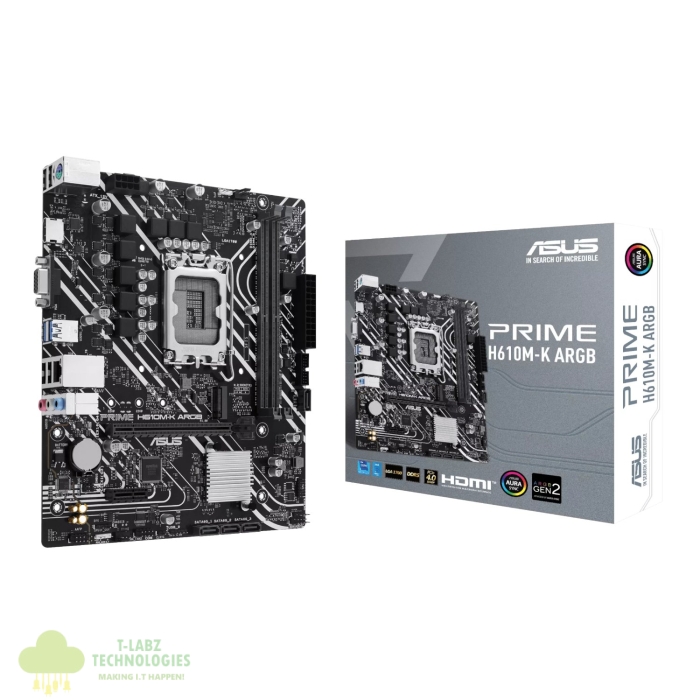 Asus PRIME H610M-K ARGB Intel LGA1700 M-ATX Motherboard - Image 1