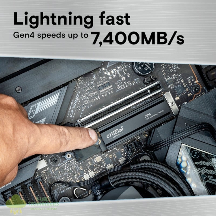 Crucial T500 1TB M.2 NVMe Gen4 with Heatsink NAND SSD - Image 4