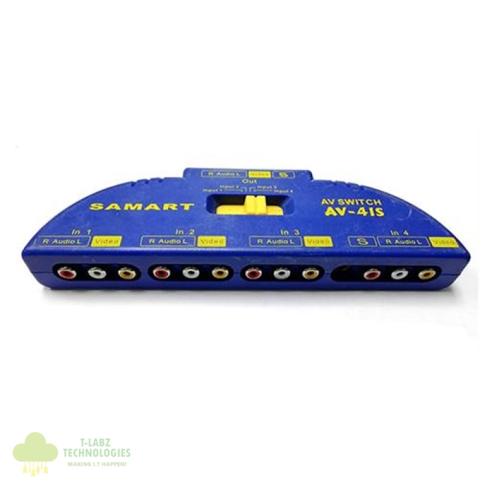 Geeko 4 Way RCA Splitter with 4 Way Audio - Image 1