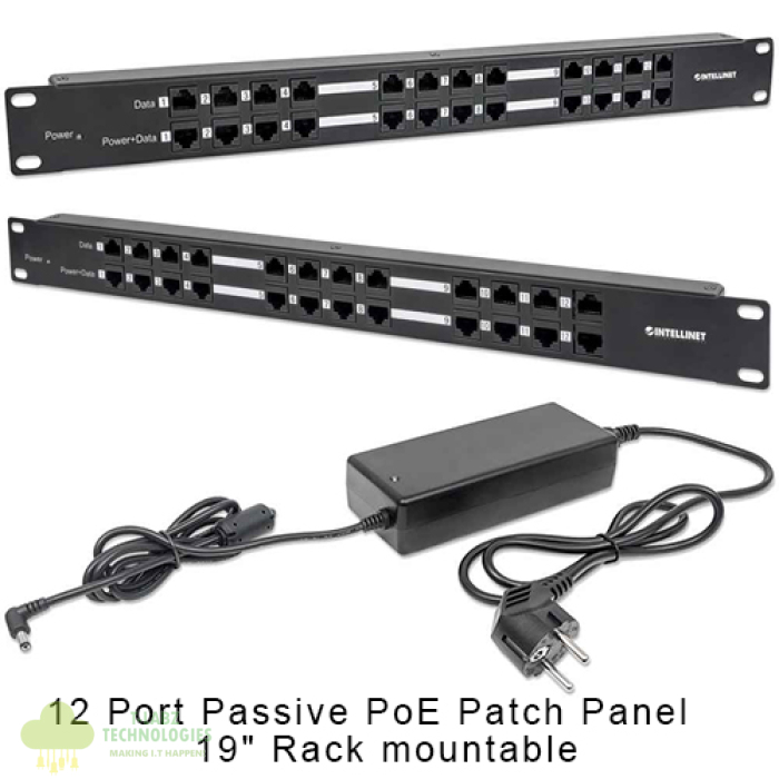 Intellinet 12 Port Passive PoE Patch Panel - Image 1