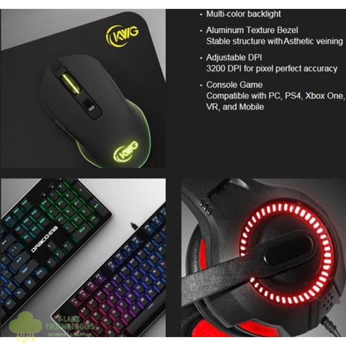 KWG Draco E1A 4 in 1 RGB Multi Colour Backlit - Image 1