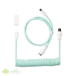 Keychron Coiled Aviator Cable - Mint/Straight - Image 2