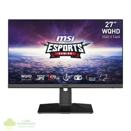 MSI G272QPF 27" Gaming Monitor 2560 x 1440 (QHD) Rapid IPS 1ms 170Hz G-Sync Compatible HDR Ready HDMI Displayport Tilt Swivel Height Adjustable Pivot