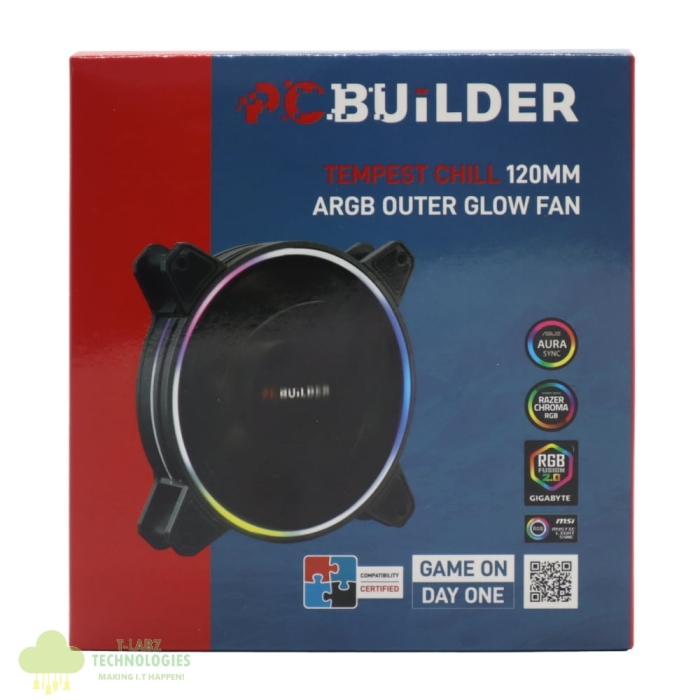 PCBuilder Tempest Chill 120MM ARGB Outer Glow Fan - Image 2