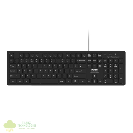 Port Connect Tough Office USB Keyboard - Black