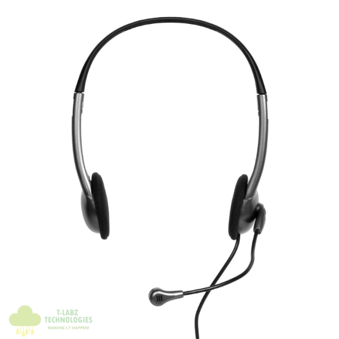 Port Stereo Headset with Mic with 1.2m Cable|1 x 3.5mm|Volume Controller - Black - Image 2