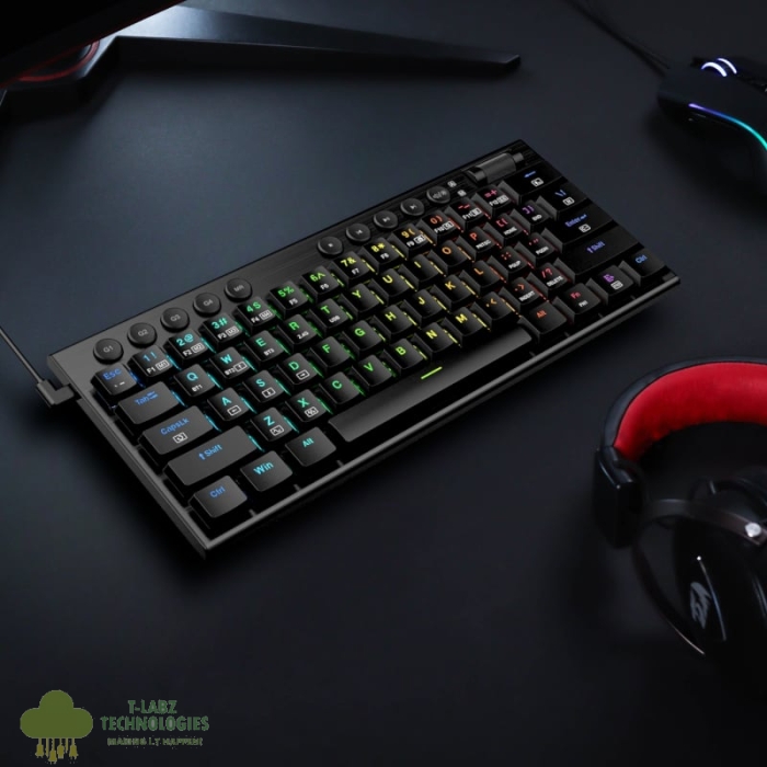 REDRAGON Horus Mini 61Key Red Switch RGB Low Profile Gaming Mechanical Keyboard - Black - Image 4