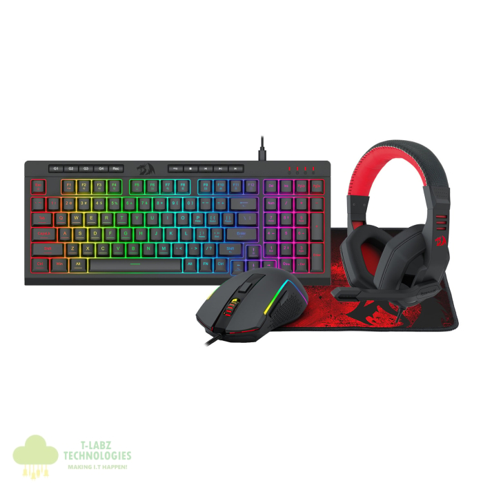Redragon 4-in-1 Keyboard | Mouse | Mousepad | Headset Gaming Combo - Image 1