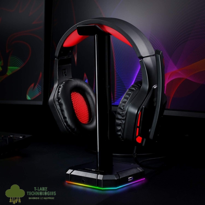 Redragon HA300 Scepter Pro RGB Headset Stand with USB Hub (4 x USB 2.0, RGB Lighting) - Image 5