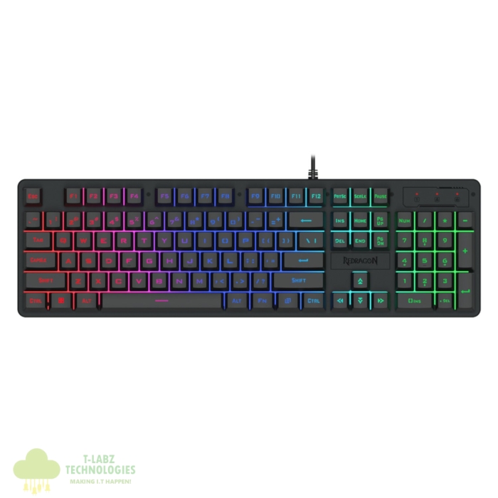 Redragon K521 Upgrade Rainbow LED 104-Key Membrane Gaming Keyboard - Image 1
