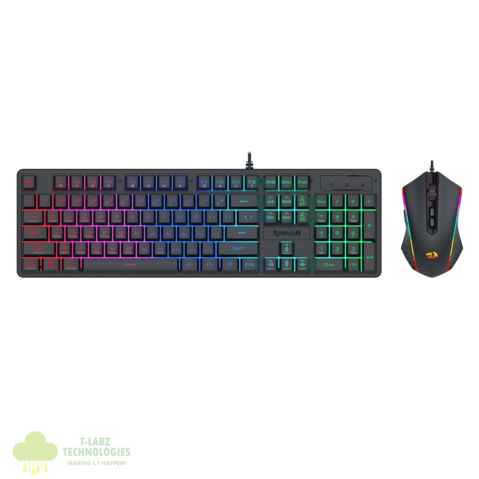 Redragon S107 RGB Gaming Essentials Wired Gaming Keyboard and Mouse Bundle - Image 1