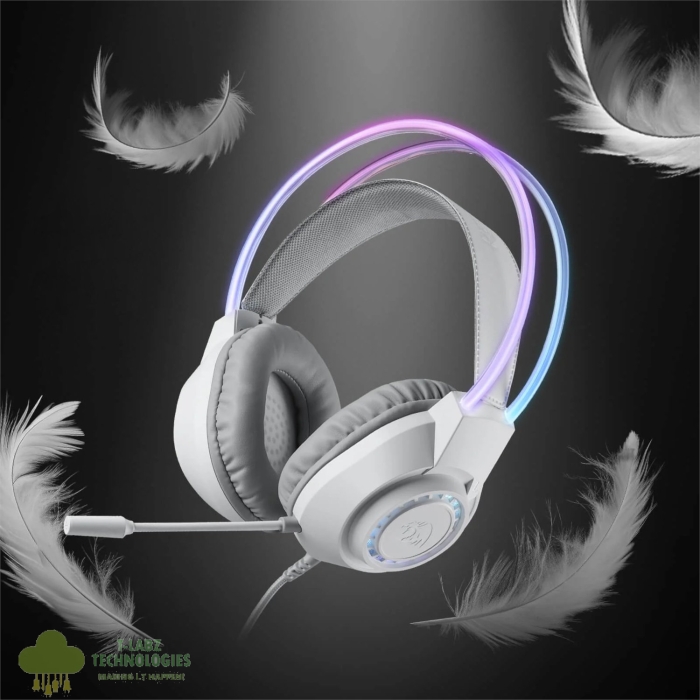 Redragon SCREAM Over-Ear RGB Gaming Headset - White - Image 4