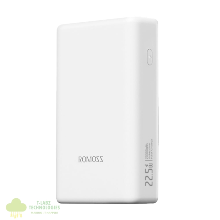 Romoss PAC20 20000mAh 22.5W Fast Charge Power Bank – White - Image 1