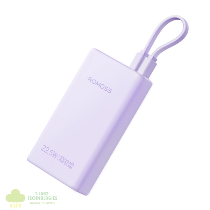 Romoss PHA10 10000mAh 22.5W Fast Charge Power Bank – Purple - Image 1