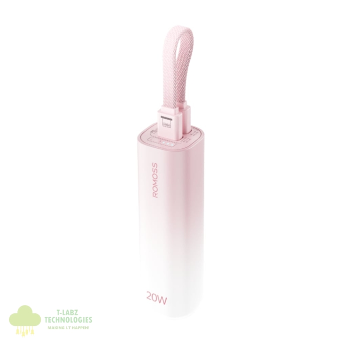 Romoss PSC05 5000mAh 20W Mini Power Bank – Pink - Image 3