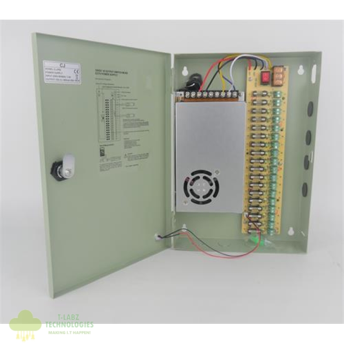 Securnix 12VDC 20Amp 18 Channel CCTV Power Supply - Image 1