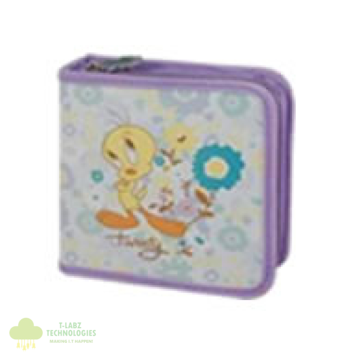 Tweety 40 CD Wallet in a vibrant purple color. - Image 1
