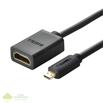 UGREEN 20134-20134 Micro HDMI Male to HDMI Female Adapter - Black