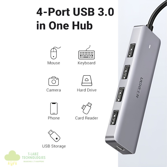 UGREEN 4-in-1 Type-C Hub | USB 3.0 | Type-C - Image 3