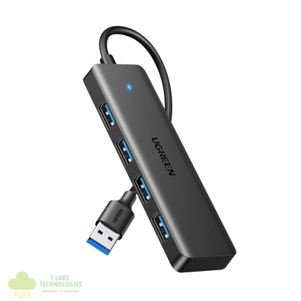 UGREEN 4-in-1 USB 3.0 Hub - High-Speed 5Gbps Data Transfer - Grey