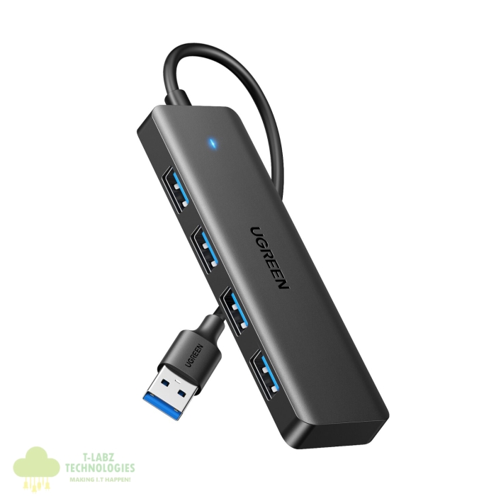UGREEN 4-in-1 USB 3.0 Hub - High-Speed 5Gbps Data Transfer - Grey - Image 1