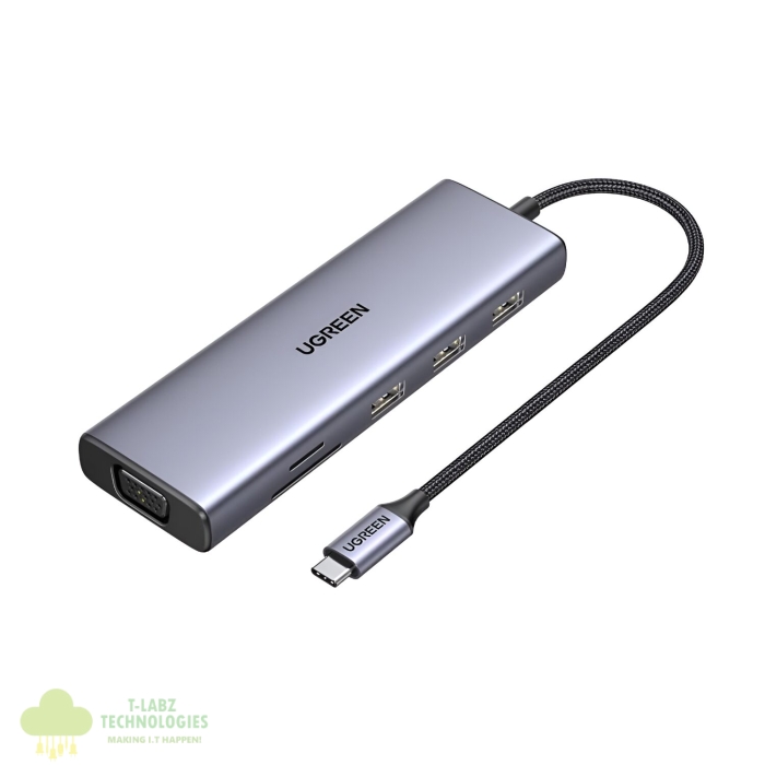 UGREEN 9-in-1 Type-C Hub | HDMI | VGA | LAN | SD/TF | 100W PD | USB3.0 - Image 1