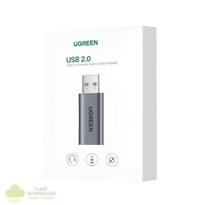 UGREEN CM383-80864 USB-A to 3.5mm Audio Jack External Sound Adapter - Silver - Image 6