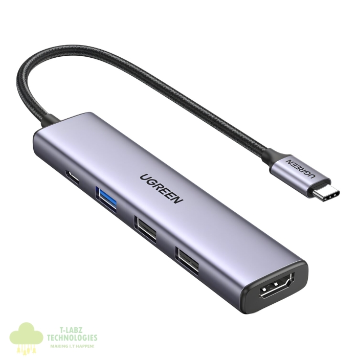 UGREEN Revodok 5-in-1 Type-C Hub | 4K HDMI | Type-C | USB3.0 | USB2.0 - Image 1