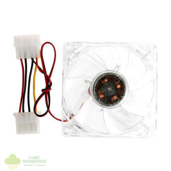 UniQue 80mm Clear Case Fan With Blue LED - Image 1