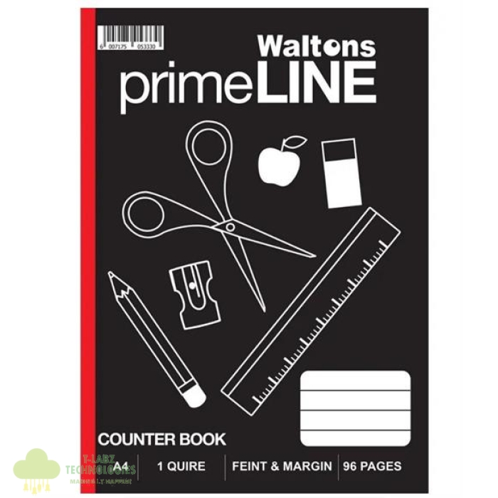 Waltons Primeline 1 Quire A4 Counter Book 5 Pack - Image 1