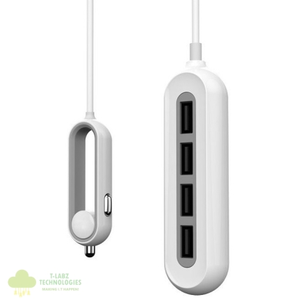 Whizzy 4 Port USB Family Car Charger