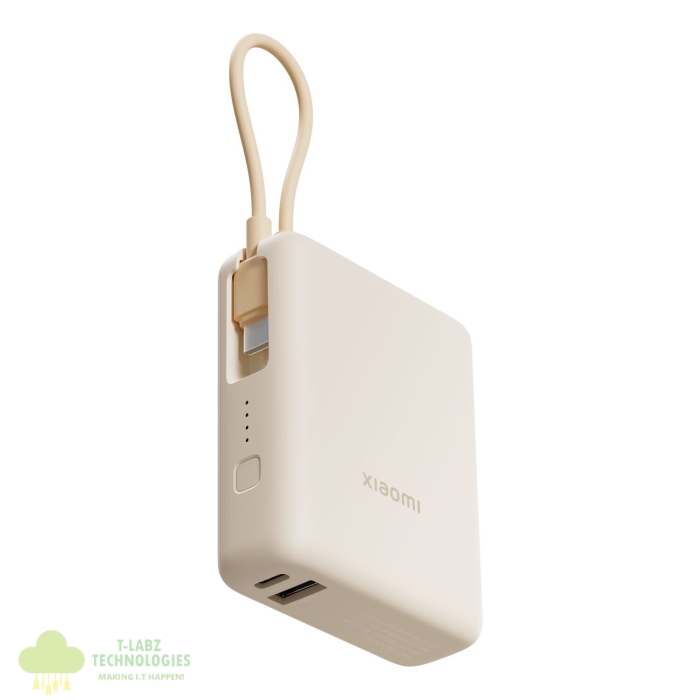Xiaomi 33W Power Bank 10000 (Integrated Cable) - Tan - Image 1