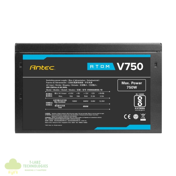 Antec Atom V750 Non-Modular Power Supply - Image 5