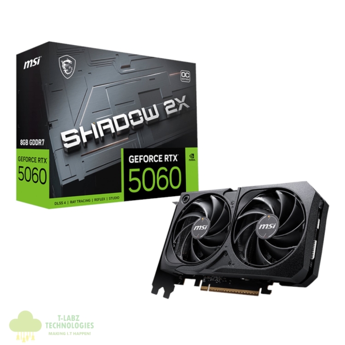MSI GeForce RTX 5060 SHADOW 2X OC 8GB Graphics Card - Image 1