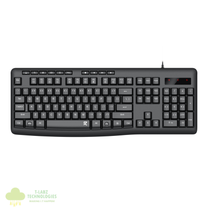 Redragon BK-7366 Full-size Ergonomic Wired Membrane Office Keyboard - Black