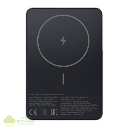 Xiaomi Super Slim Magnetic Power Bank 5000 - Black